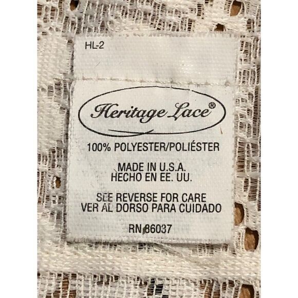 Vintage Heritage Lace Embroidered Window Valance Floral Lace 60”w x 18”l - Picture 6 of 6
